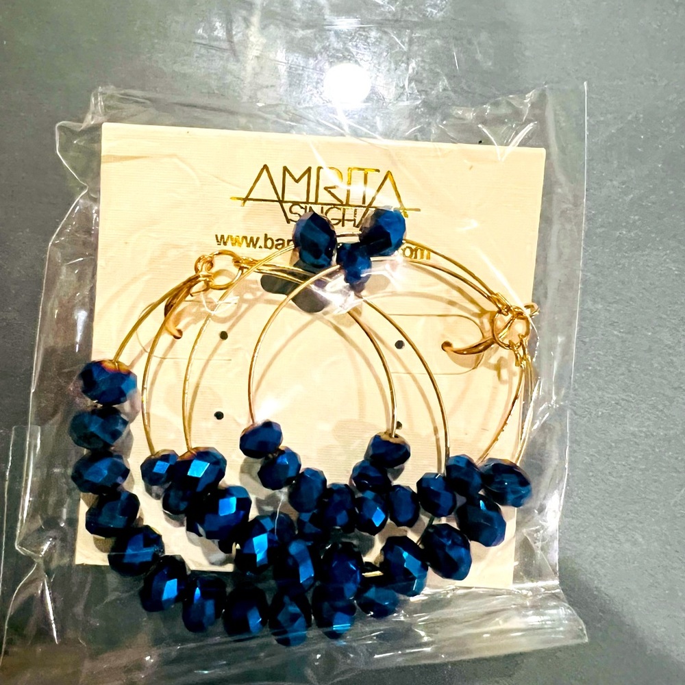 Amrita Singh earrings - blue crystals